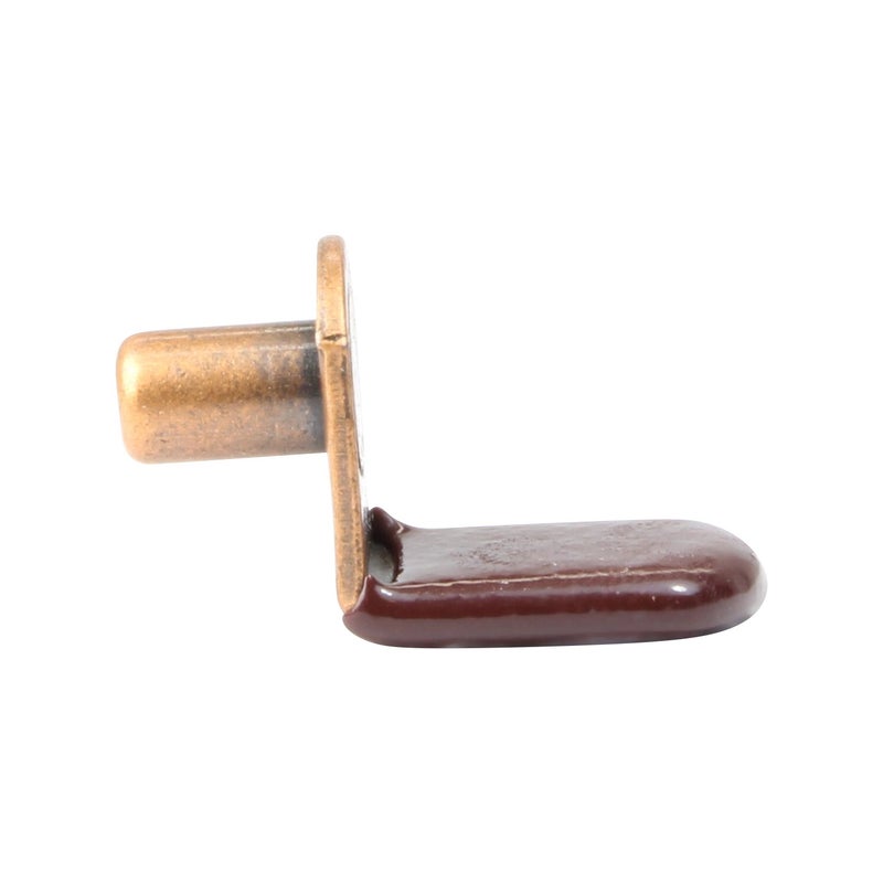 ROK 25 Pack Rok Hardware 1/4" (6.35mm) L-Shaped Glass Support Furniture Cabinet Closet Shelf Bracket Pegs with Vinyl Tip Antique Copper Finish, ROKSPGV14B - Image 4
